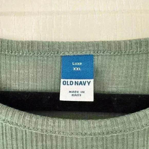 Olive Colored Luxe Ribbed Slub-Knit T-Shirt Old Navy Women's XXL - Picture 5 of 5